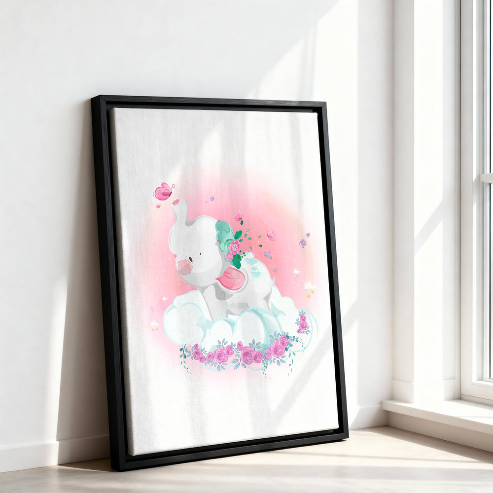 Le tableau accroché en situation dans un intérieur meublé.