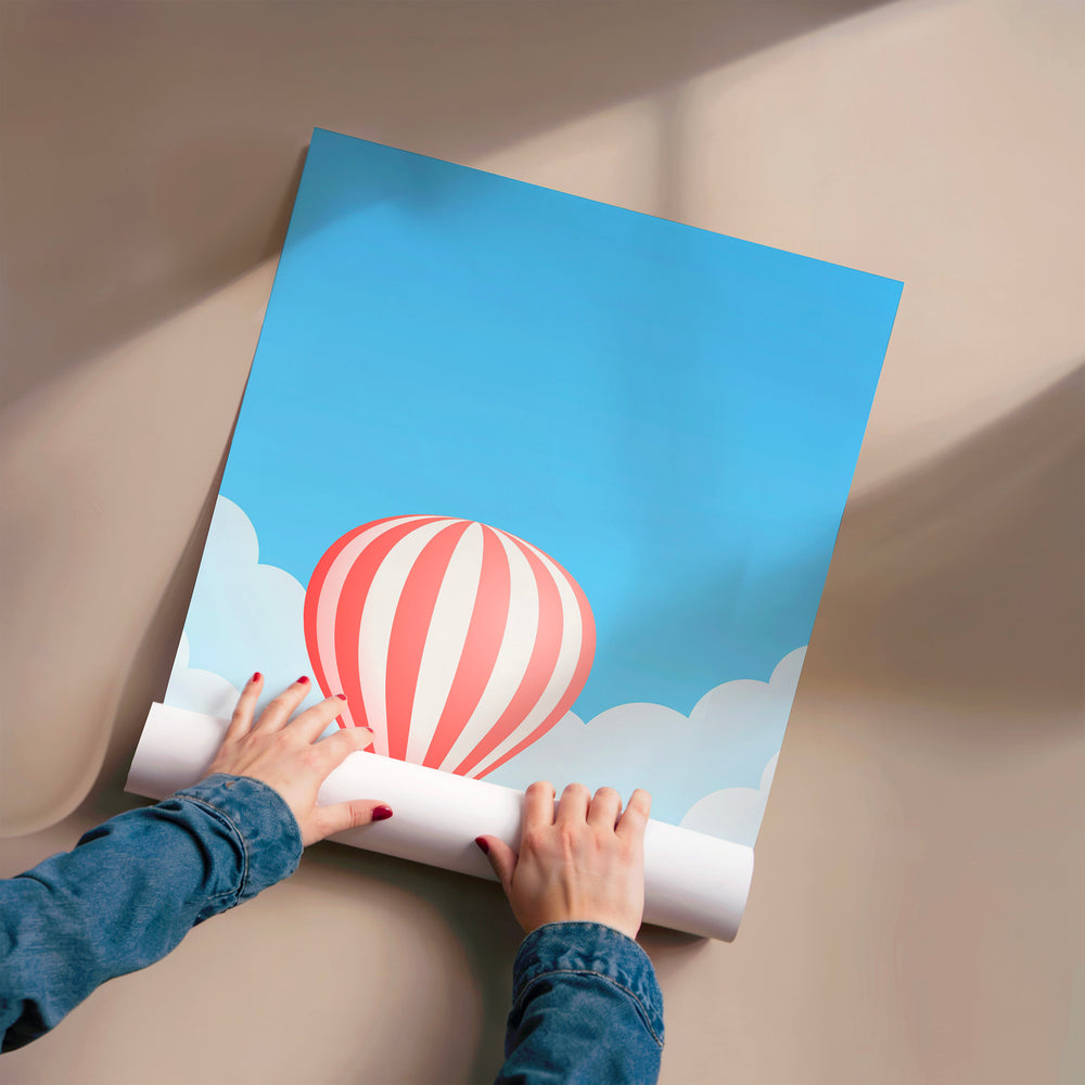 L'impression présentée en poster, sans encadrement, sur un mur neutre.