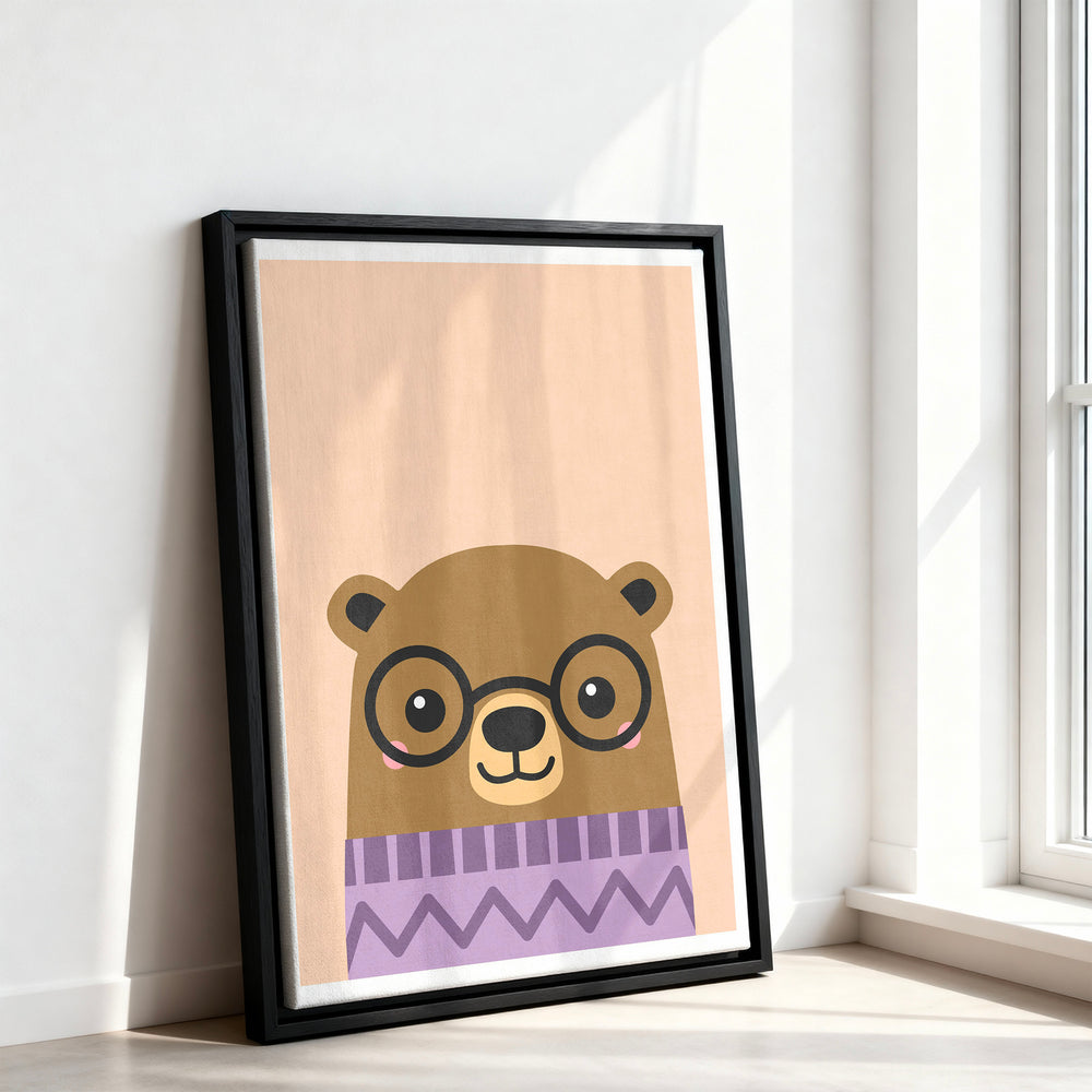 Le tableau accroché en situation dans un intérieur meublé.