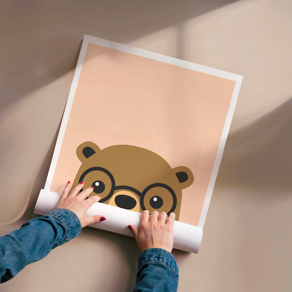 L'impression présentée en poster, sans encadrement, sur un mur neutre.