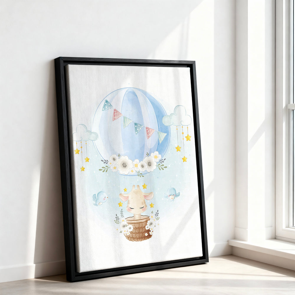Le tableau accroché en situation dans un intérieur meublé.