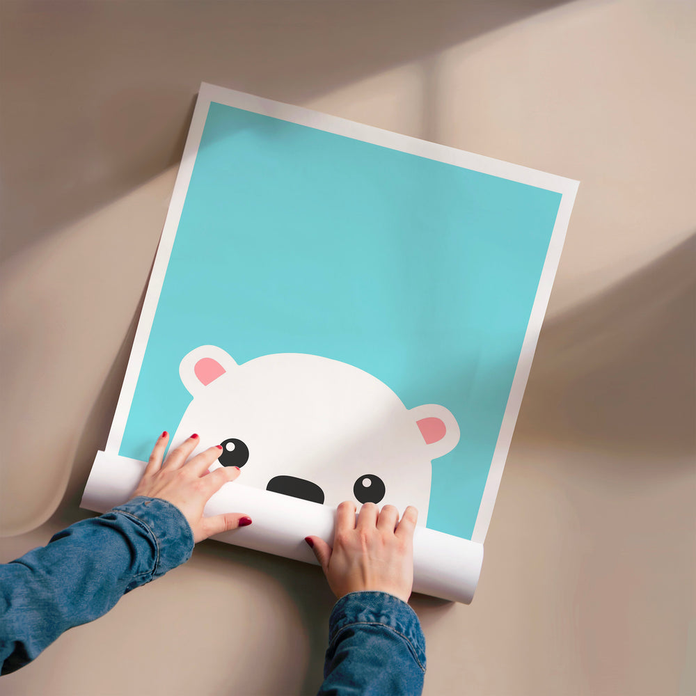 L'impression présentée en poster, sans encadrement, sur un mur neutre.