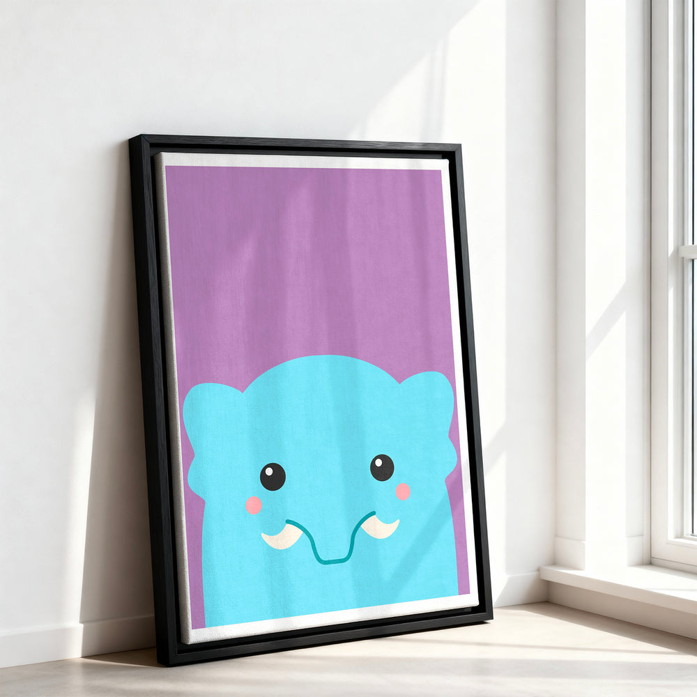 Le tableau accroché en situation dans un intérieur meublé.