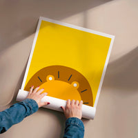 L'impression présentée en poster, sans encadrement, sur un mur neutre.