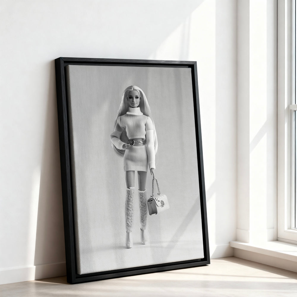 Le tableau accroché en situation dans un intérieur meublé.