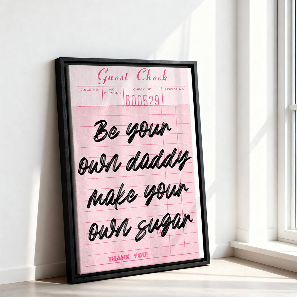 Le tableau accroché en situation dans un intérieur meublé.