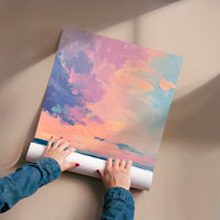 L'impression présentée en poster, sans encadrement, sur un mur neutre.