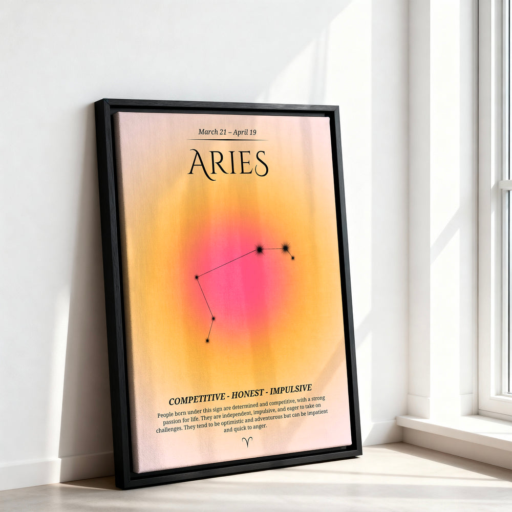 Le tableau accroché en situation dans un intérieur meublé.