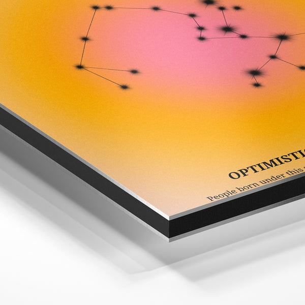 Sagittarius constellation géométrique rose et or — Aluminium Dibond