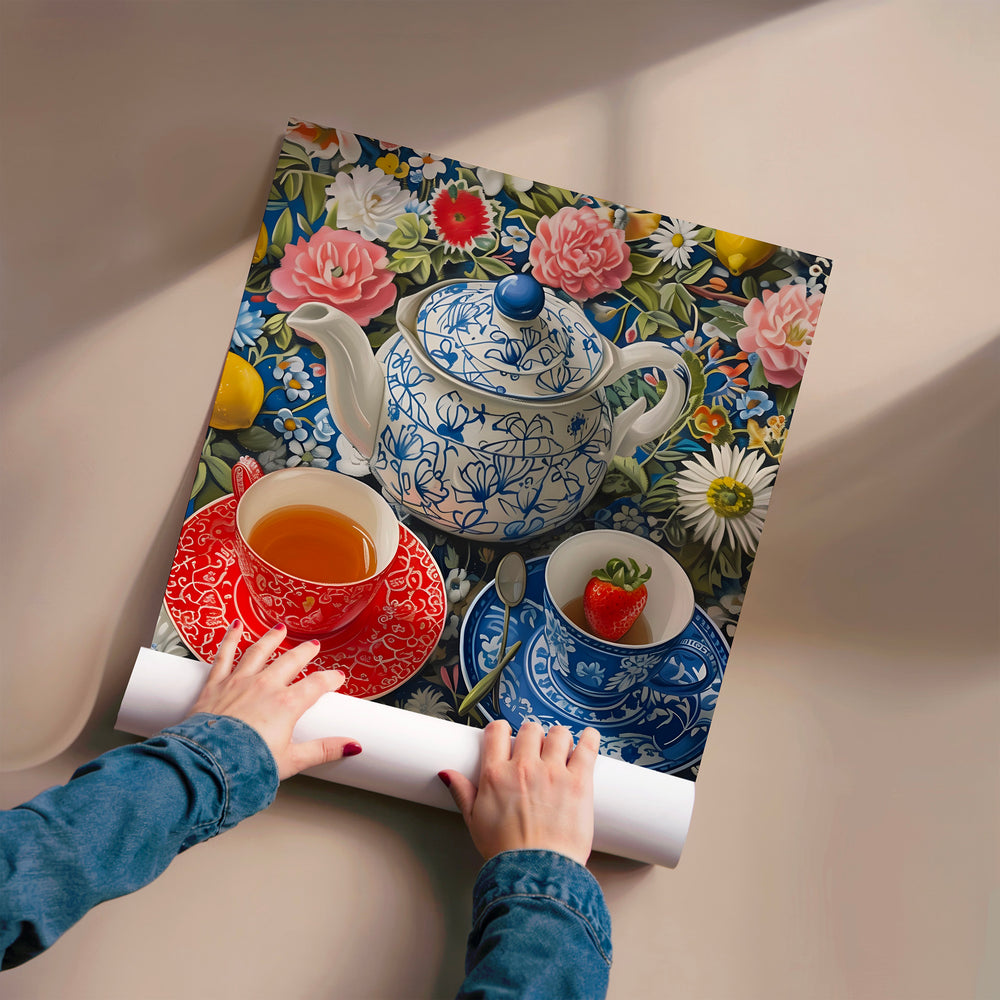 L'impression présentée en poster, sans encadrement, sur un mur neutre.