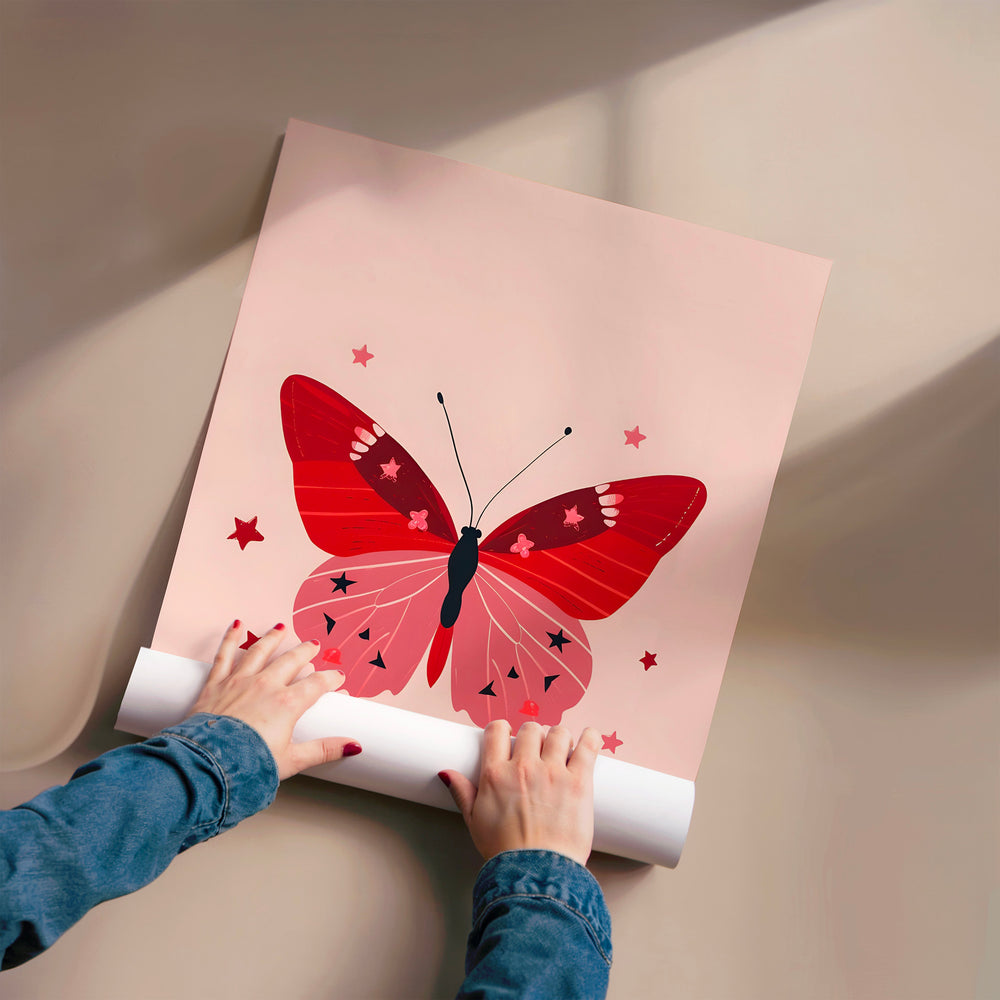 L'impression présentée en poster, sans encadrement, sur un mur neutre.