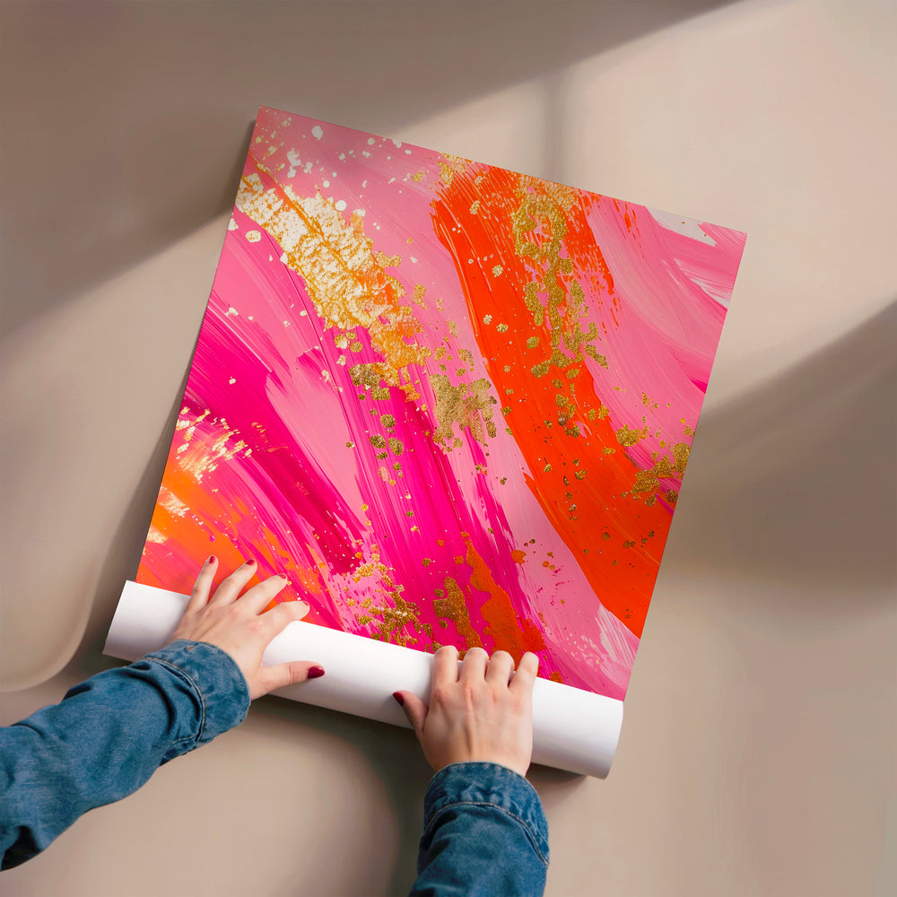 L'impression présentée en poster, sans encadrement, sur un mur neutre.