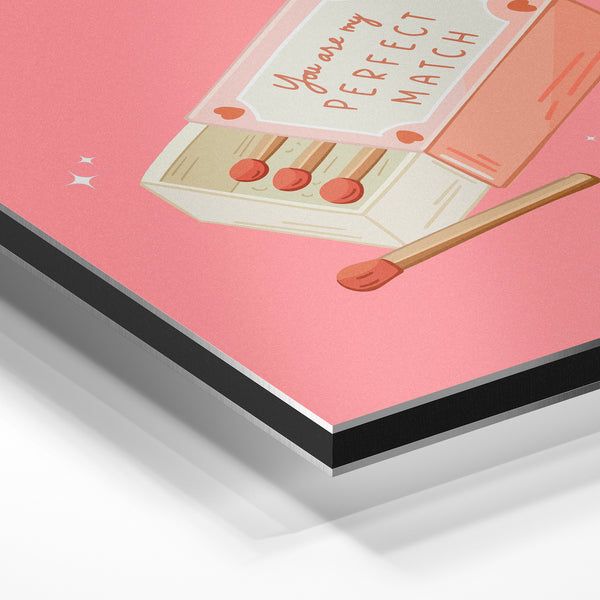 You Are My Perfect Match – Affiche pop art rose — Aluminium Dibond