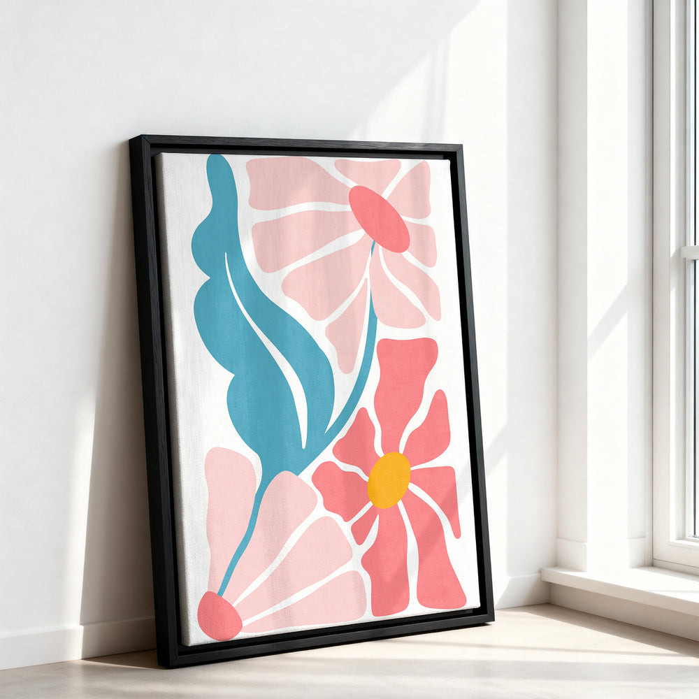 Le tableau accroché en situation dans un intérieur meublé.