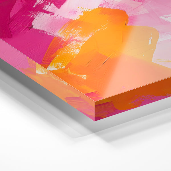 Affiche abstraite rose, orange et magenta expressif — Verre acrylique