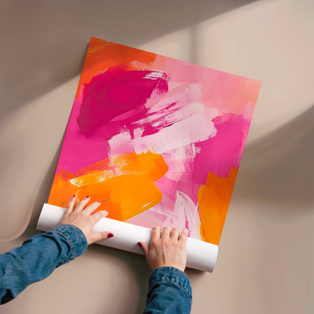 L'impression présentée en poster, sans encadrement, sur un mur neutre.