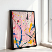 Le tableau accroché en situation dans un intérieur meublé.