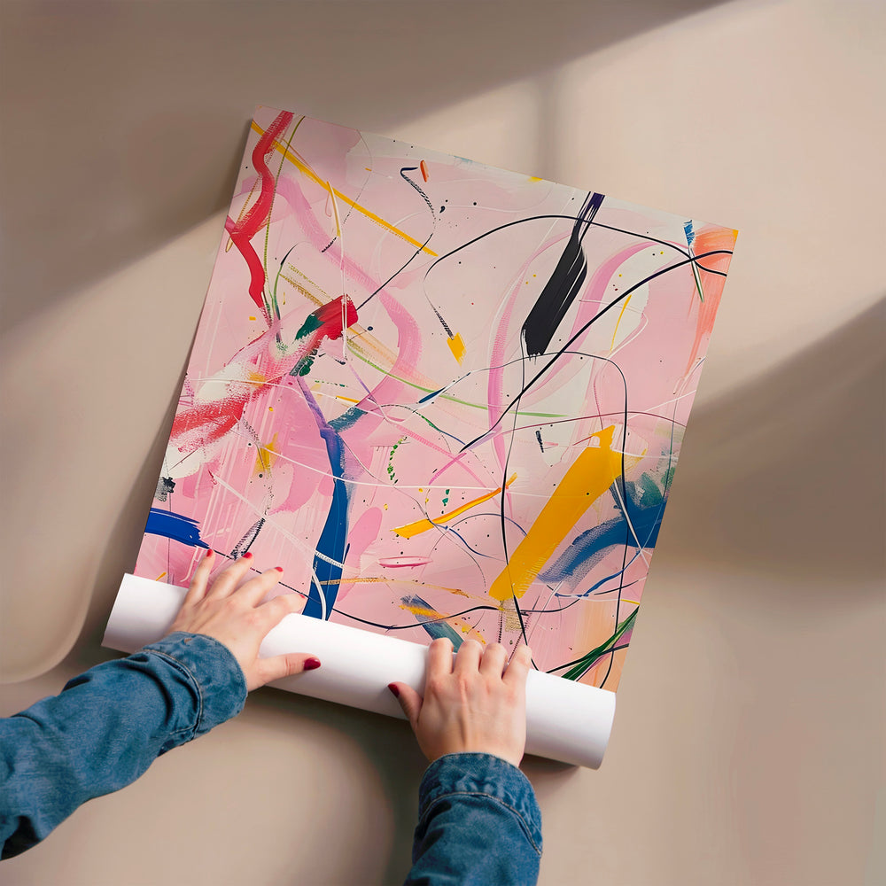 L'impression présentée en poster, sans encadrement, sur un mur neutre.