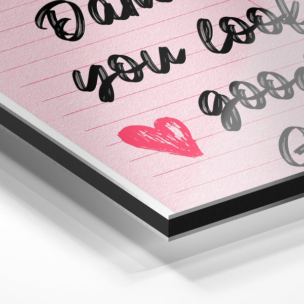 Affiche Guest Check rose, typographie compliment — Aluminium Dibond relief 3D