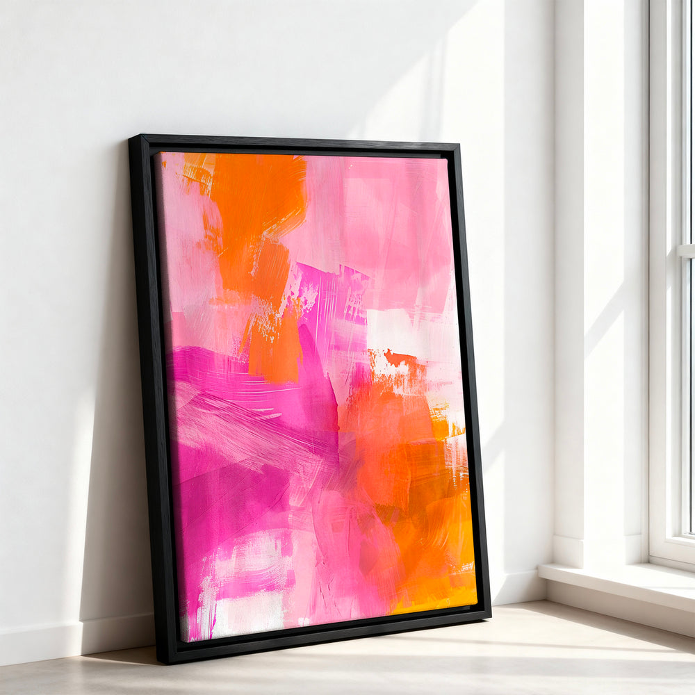 Le tableau accroché en situation dans un intérieur meublé.