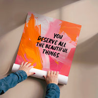 L'impression présentée en poster, sans encadrement, sur un mur neutre.