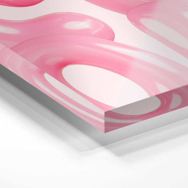 Affiche typographie rose poudré pop art rétro — Verre acrylique