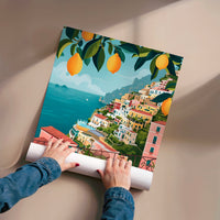 L'impression présentée en poster, sans encadrement, sur un mur neutre.