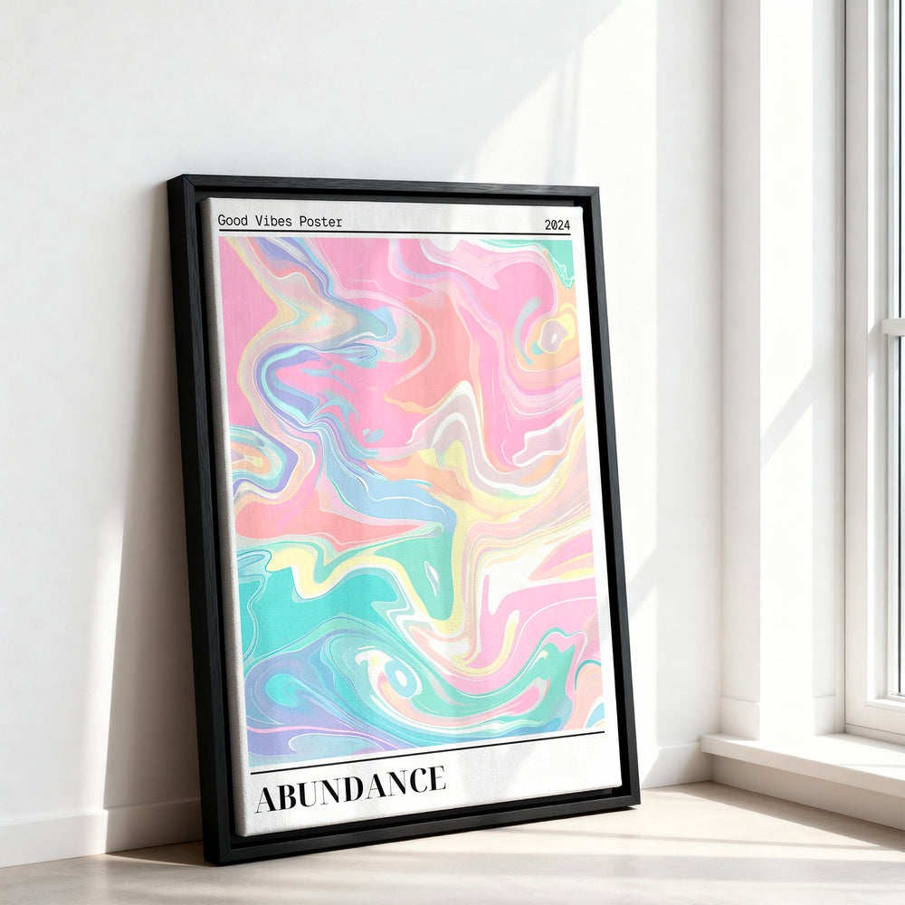 Le tableau accroché en situation dans un intérieur meublé.