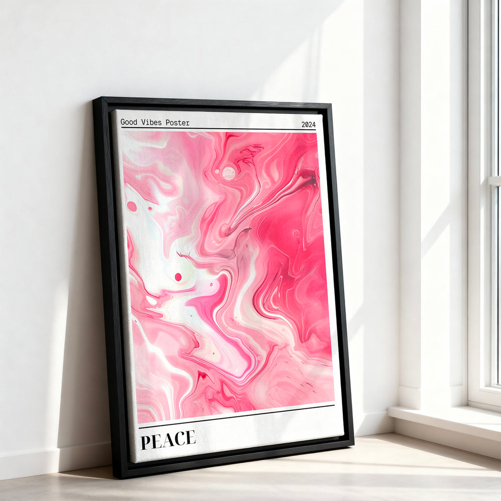 Le tableau accroché en situation dans un intérieur meublé.