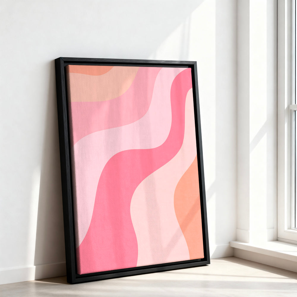 Le tableau accroché en situation dans un intérieur meublé.