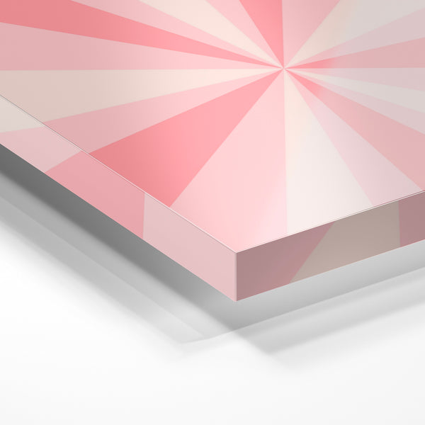 Rayons géométriques abstraits rose et crème — Verre acrylique