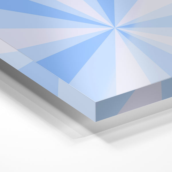 Rayons bleu et blanc, composition géométrique abstraite — Verre acrylique
