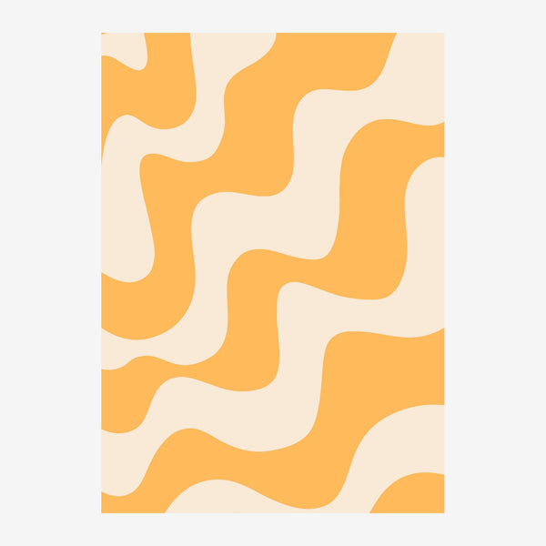 Motif abstrait ocre et beige, formes ondulantes — Toile sur châssis