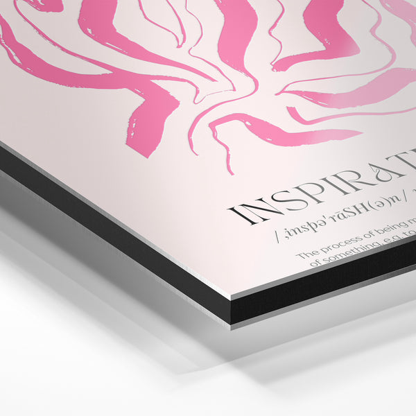 Inspiration rose et blanc, affiche abstraite minimaliste — Aluminium Dibond relief 3D