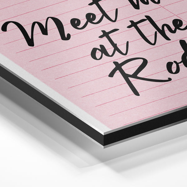 Meet Me at the Rodeo - Affiche vintage rose poudré — Aluminium Dibond