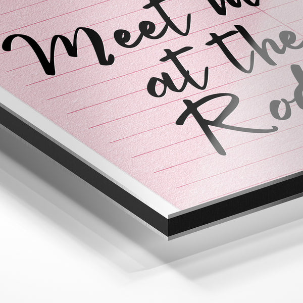 Meet Me at the Rodeo - Affiche vintage rose poudré — Aluminium Dibond relief 3D