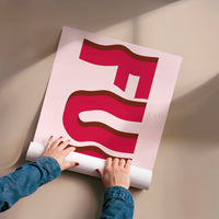 L'impression présentée en poster, sans encadrement, sur un mur neutre.