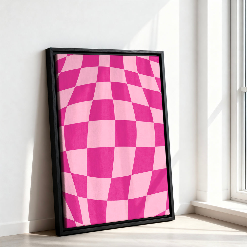 Le tableau accroché en situation dans un intérieur meublé.
