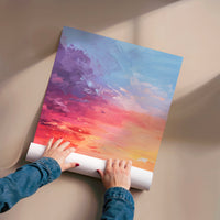 L'impression présentée en poster, sans encadrement, sur un mur neutre.