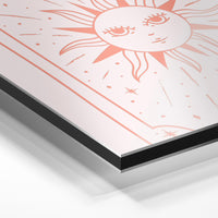 Gros plan du relief : la surépaisseur d'encre en lumière rasante sur aluminium Dibond.