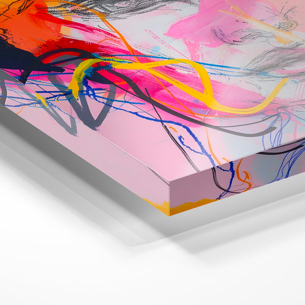 Portrait pop rose et couleurs vives abstrait — Verre acrylique