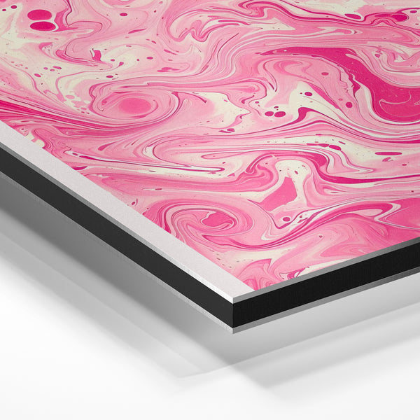Affiche abstraite rose et blanc, Good Vibes — Aluminium Dibond