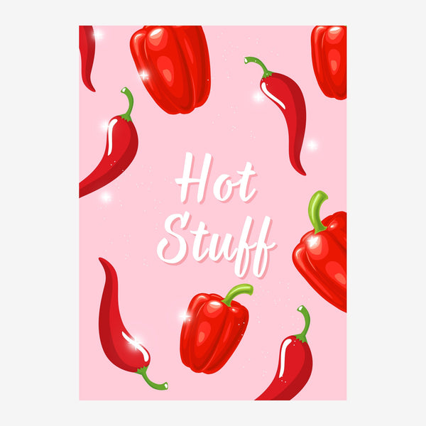 Hot Stuff - Affiche piments et poivrons rouges — Toile sur châssis