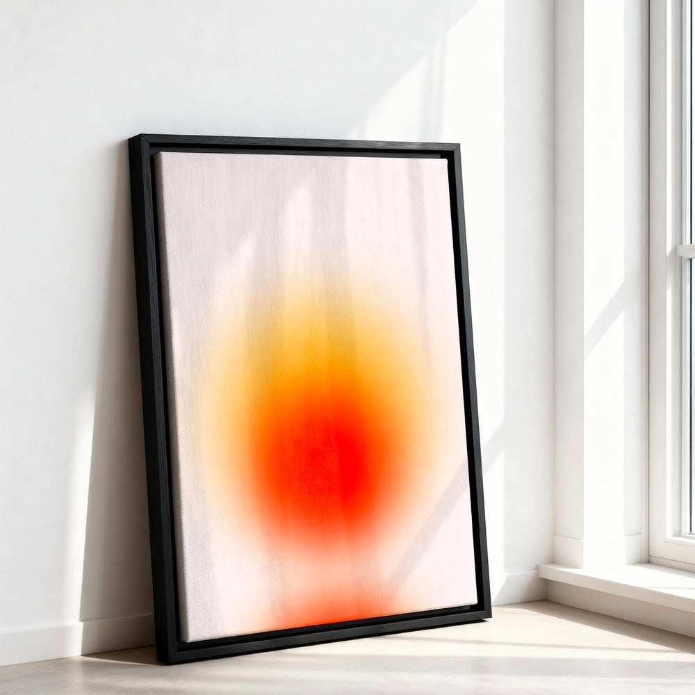 Le tableau accroché en situation dans un intérieur meublé.