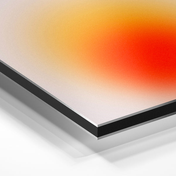 Gradient abstrait rouge, or et crème minimaliste — Aluminium Dibond