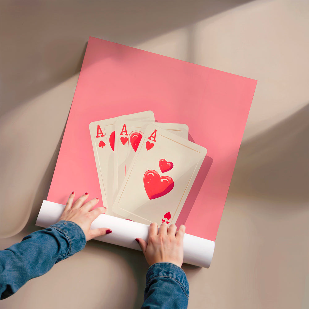 L'impression présentée en poster, sans encadrement, sur un mur neutre.