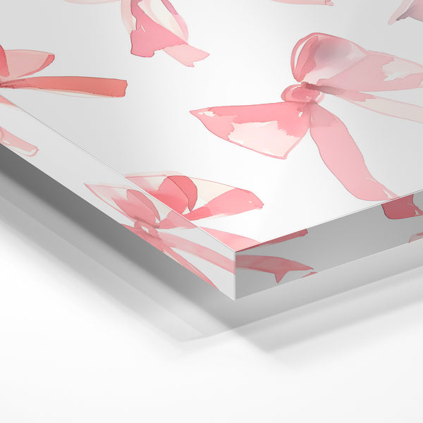 Nœuds rose et blanc, affiche rétro pop art — Verre acrylique