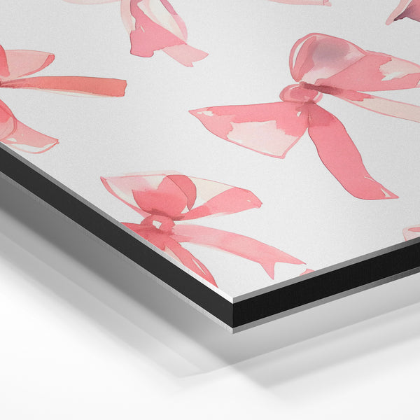 Nœuds rose et blanc, affiche rétro pop art — Aluminium Dibond