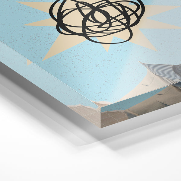 Keep It Simple – Affiche pop-art bleu ciel — Verre acrylique