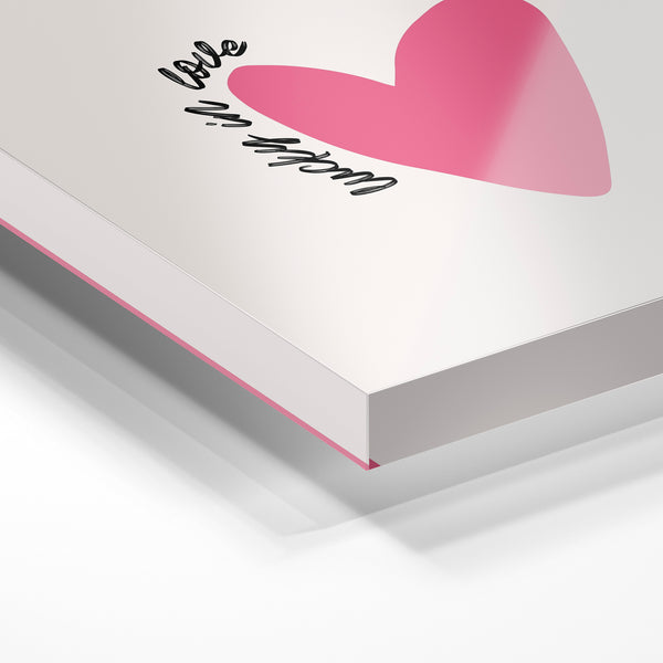 Carte à jouer rose et beige, "Imperfectly Love" — Verre acrylique